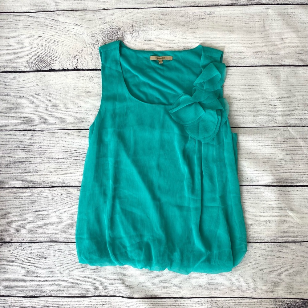 RW & CO turquoise top NWOT